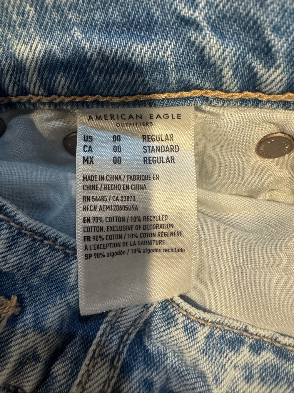 American Eagle Outfitters Light Blue Dreamy Drape Baggy Wide Leg Jeans - Picture 5 of 6
